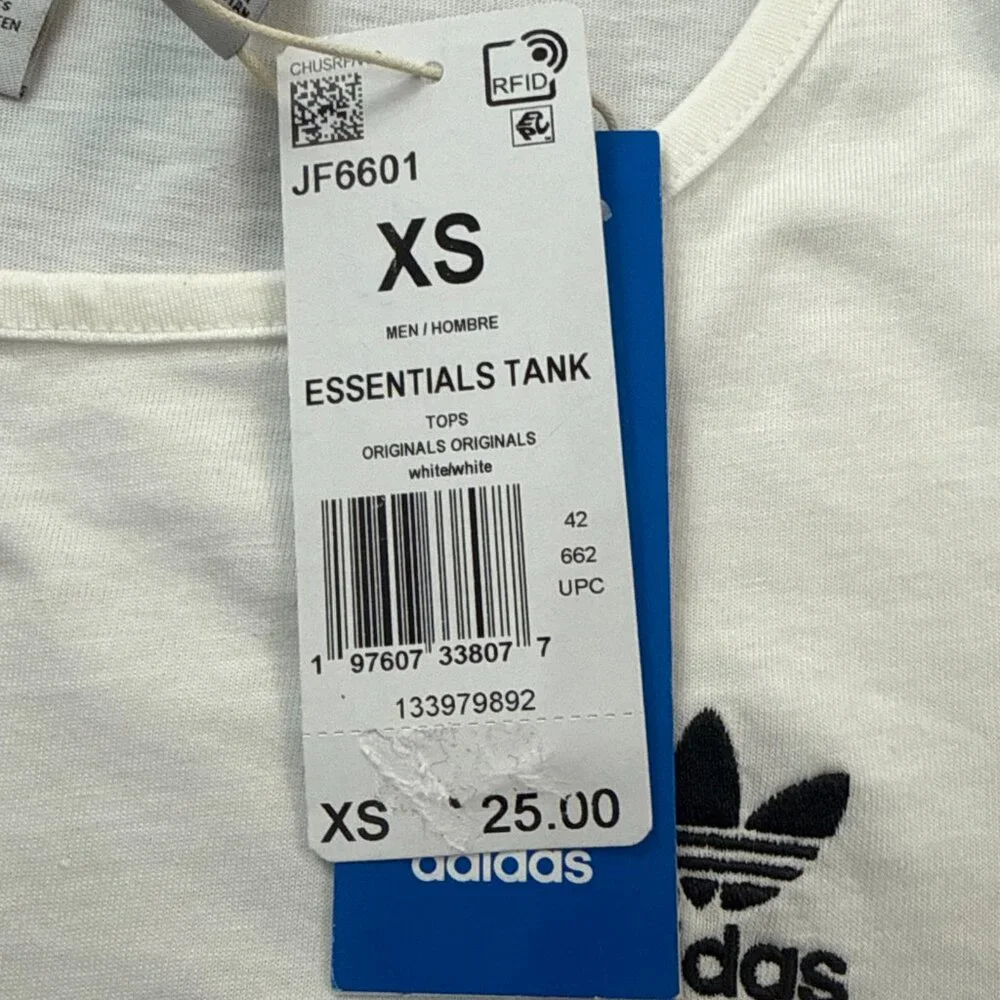 Adidas Essentials Tank Top Men's Sleeveless Shirt White workout training - Picture 9 of 10